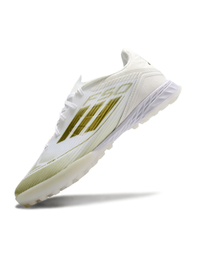 Adidas F50 Pro TF Low-Tops Soccer Shoes - White/Gold