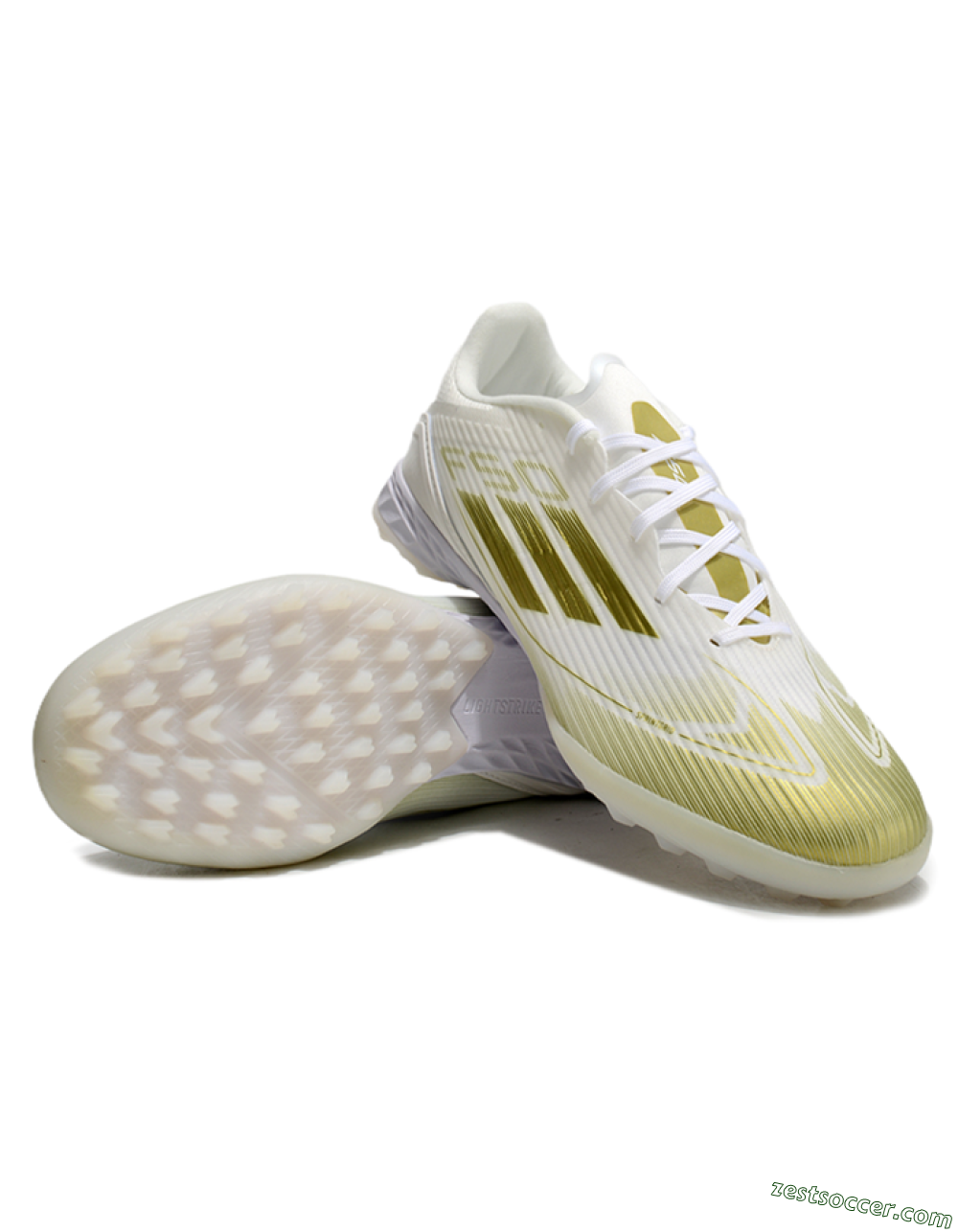 Adidas F50 Pro TF Low-Tops Soccer Shoes - White/Gold 3
