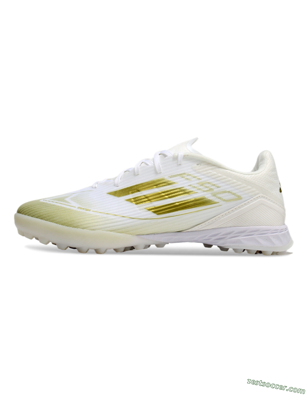 Adidas F50 Pro TF Low-Tops Soccer Shoes - White/Gold 2