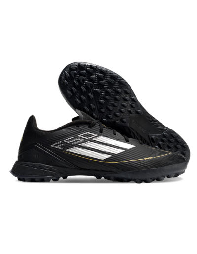Adidas F50 Pro TF Low-Tops Soccer Shoes - Black/White/Gold