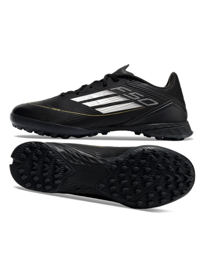 Adidas F50 Pro TF Low-Tops Soccer Shoes - Black/White/Gold