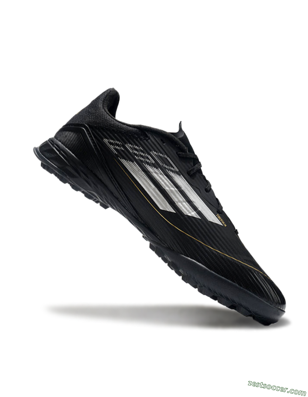 Adidas F50 Pro TF Low-Tops Soccer Shoes - Black/White/Gold 4