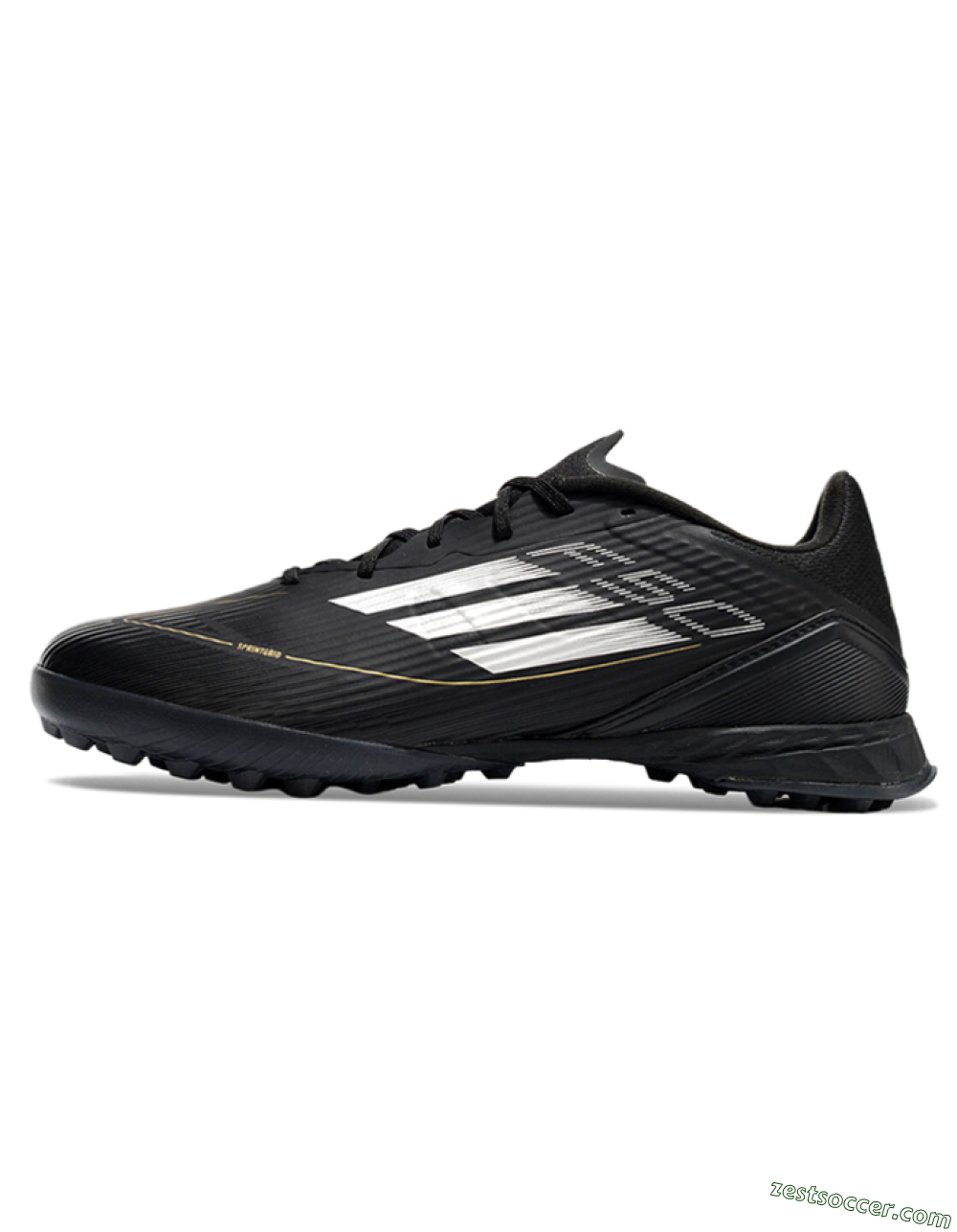 Adidas F50 Pro TF Low-Tops Soccer Shoes - Black/White/Gold 2