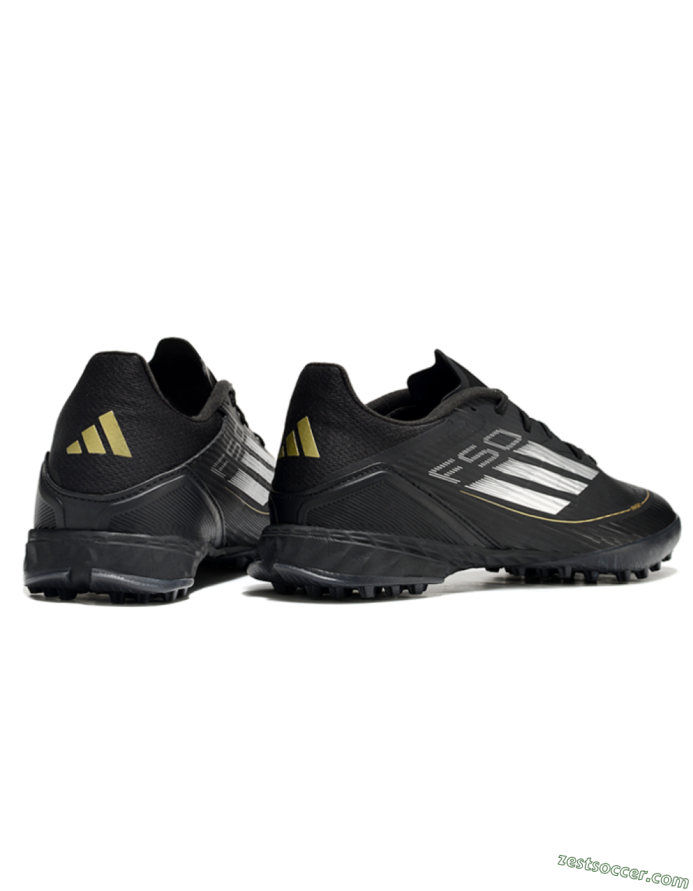 Adidas F50 Pro TF Low-Tops Soccer Shoes - Black/White/Gold 6