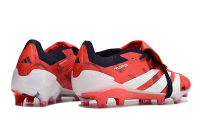 Adidas Predator Elite Foldover Tongue FG Low-Tops Soccer Cleats - Red/White/Black