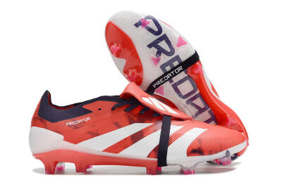 Adidas Predator Elite Foldover Tongue FG Low-Tops Soccer Cleats - Red/White/Black