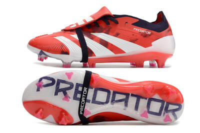 Adidas Predator Elite Foldover Tongue FG Low-Tops Soccer Cleats - Red/White/Black