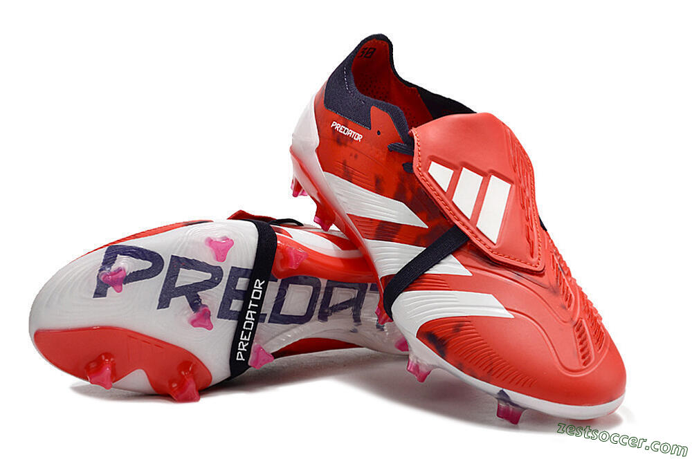 Adidas Predator Elite Foldover Tongue FG Low-Tops Soccer Cleats - Red/White/Black 3