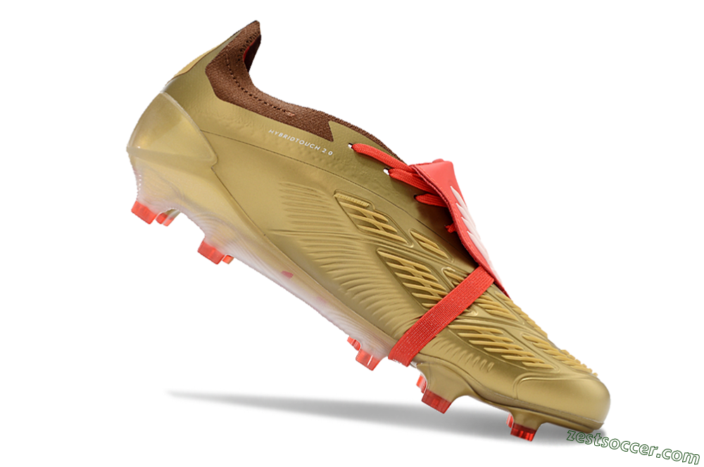 Adidas Predator Elite Foldover Tongue FG Low-Tops Soccer Cleats - Gold/Red/White 4