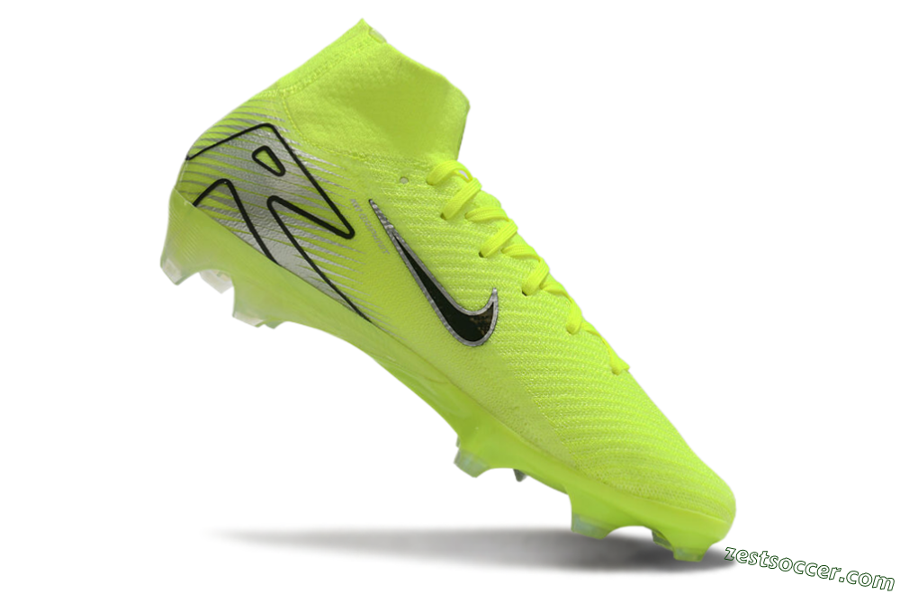Nike Air Zoom Mercurial Superfly 10 Elite FG High-Tops Soccer Cleats - Yellow/Black/Silver 4