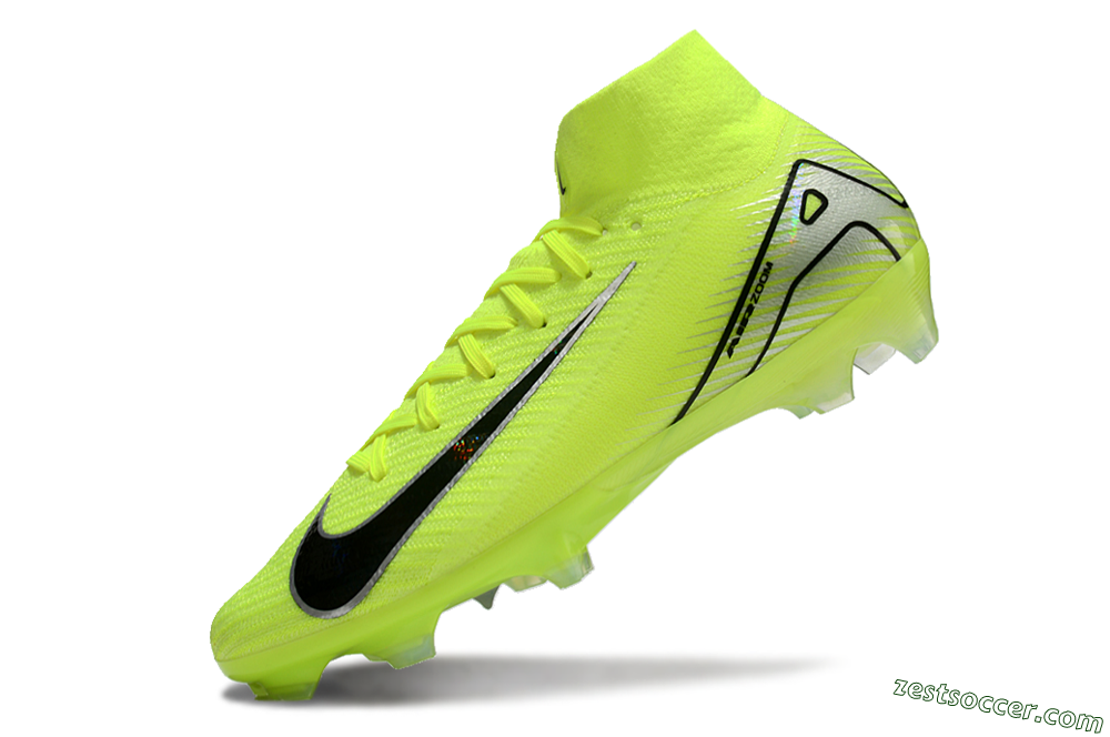 Nike Air Zoom Mercurial Superfly 10 Elite FG High-Tops Soccer Cleats - Yellow/Black/Silver 5