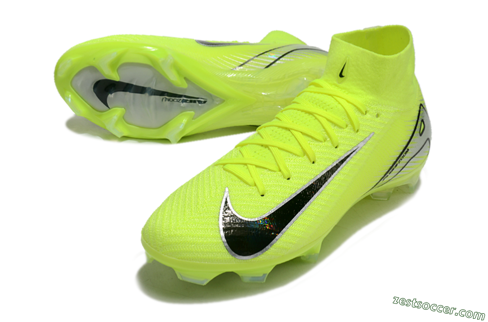 Nike Air Zoom Mercurial Superfly 10 Elite FG High-Tops Soccer Cleats - Yellow/Black/Silver 3