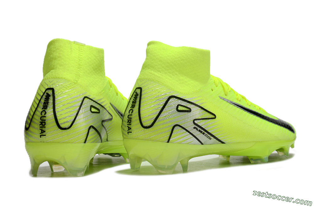Nike Air Zoom Mercurial Superfly 10 Elite FG High-Tops Soccer Cleats - Yellow/Black/Silver 6