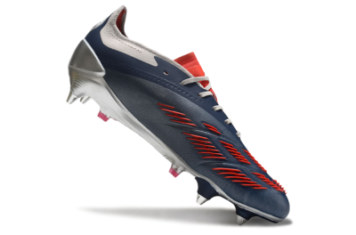 Adidas Predator 24 Elite SG Low-Tops Soccer Cleats - Silver/Blue/Red