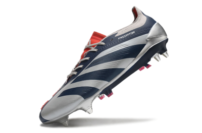 Adidas Predator 24 Elite SG Low-Tops Soccer Cleats - Silver/Blue/Red