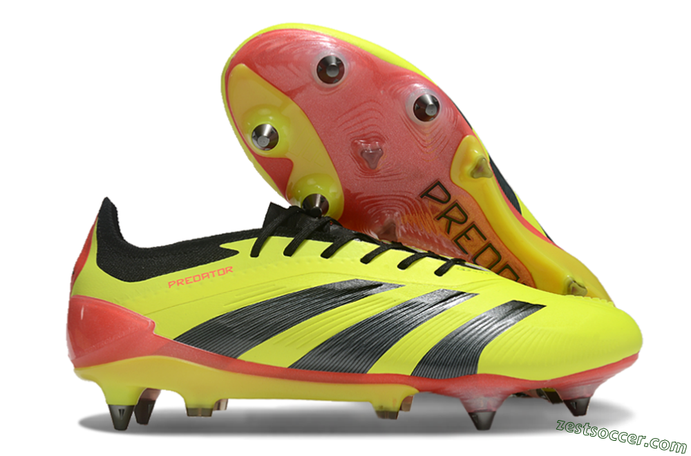 Adidas Predator 24 Elite SG Low-Tops Soccer Cleats - Yellow/Black/Red 0