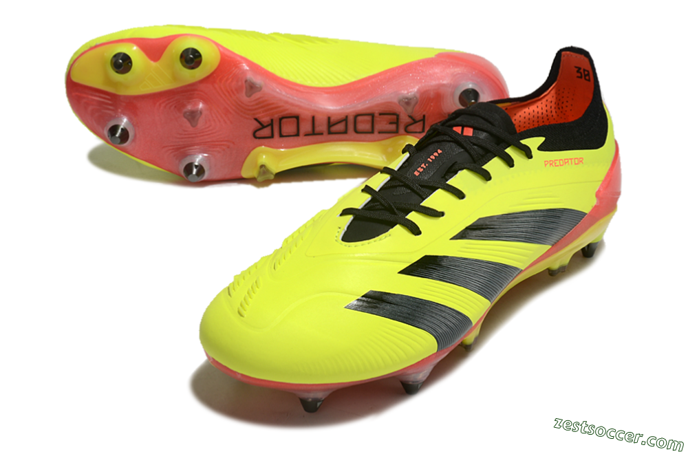 Adidas Predator 24 Elite SG Low-Tops Soccer Cleats - Yellow/Black/Red 3