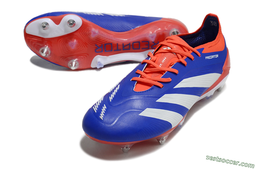 Adidas Predator Elite Foldover Tongue SG Low-Tops Soccer Cleats - Blue/White/Red 3
