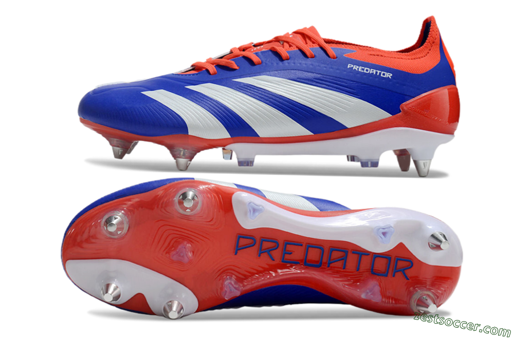 Adidas Predator Elite Foldover Tongue SG Low-Tops Soccer Cleats - Blue/White/Red 1