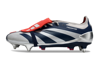 Adidas Predator Elite Foldover Tongue SG Low-Tops Soccer Cleats - Silver/Blue/Red