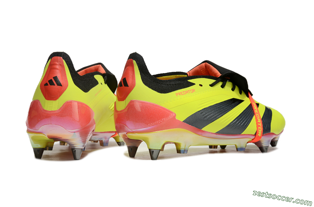 Adidas Predator Elite Foldover Tongue SG Low-Tops Soccer Cleats - Yellow/Black/Red 6