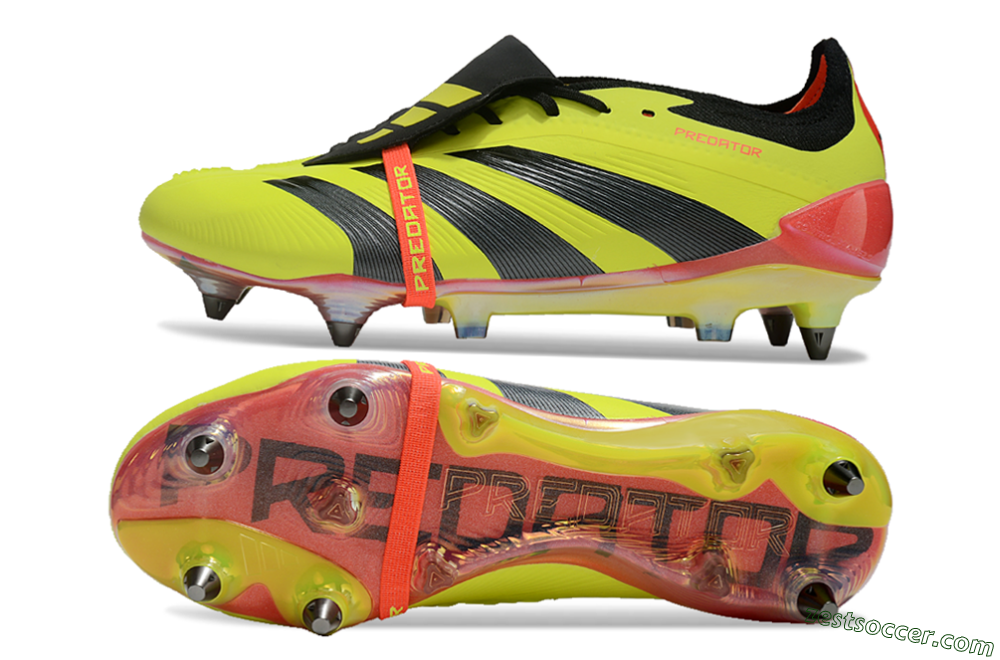 Adidas Predator Elite Foldover Tongue SG Low-Tops Soccer Cleats - Yellow/Black/Red 1