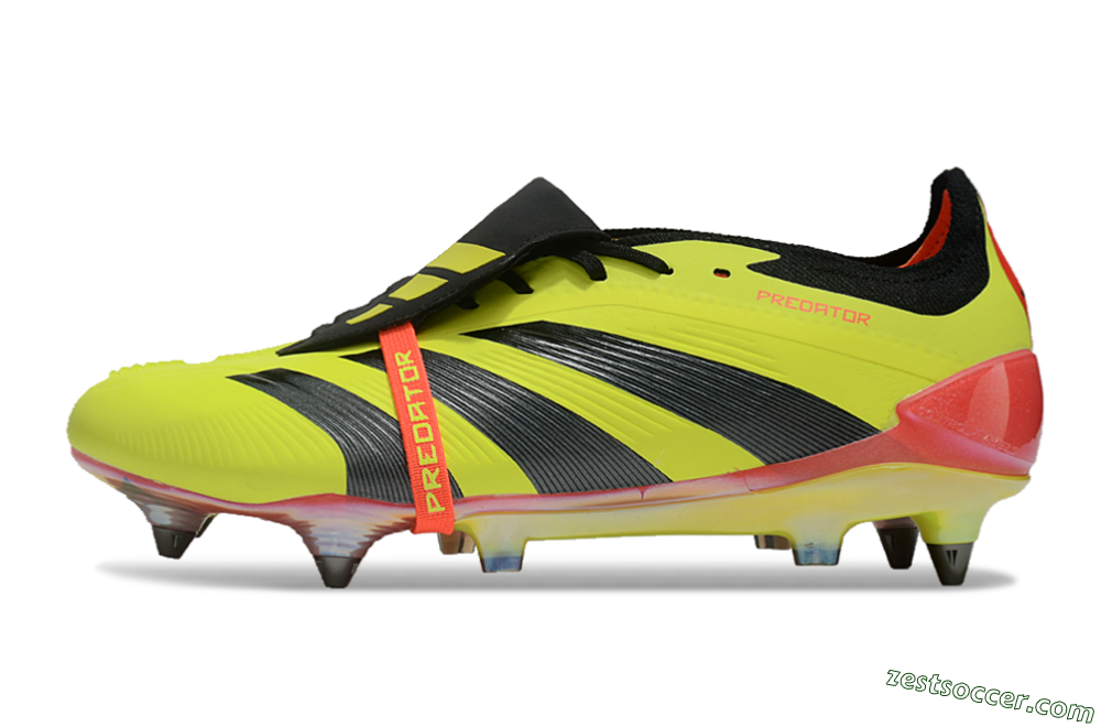 Adidas Predator Elite Foldover Tongue SG Low-Tops Soccer Cleats - Yellow/Black/Red 2