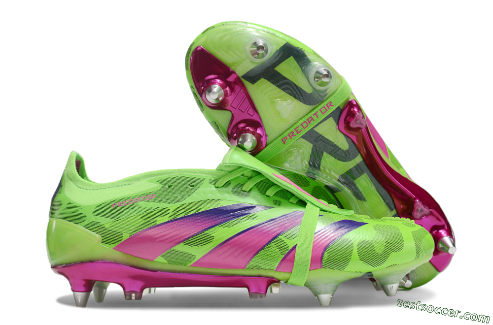 Adidas Predator Elite Foldover Tongue SG Low-Tops Soccer Cleats - Yellow/Purple/Pink 0