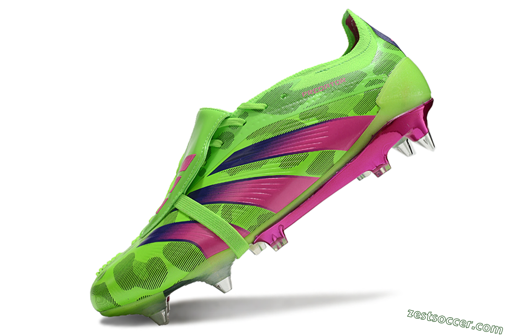 Adidas Predator Elite Foldover Tongue SG Low-Tops Soccer Cleats - Yellow/Purple/Pink 5