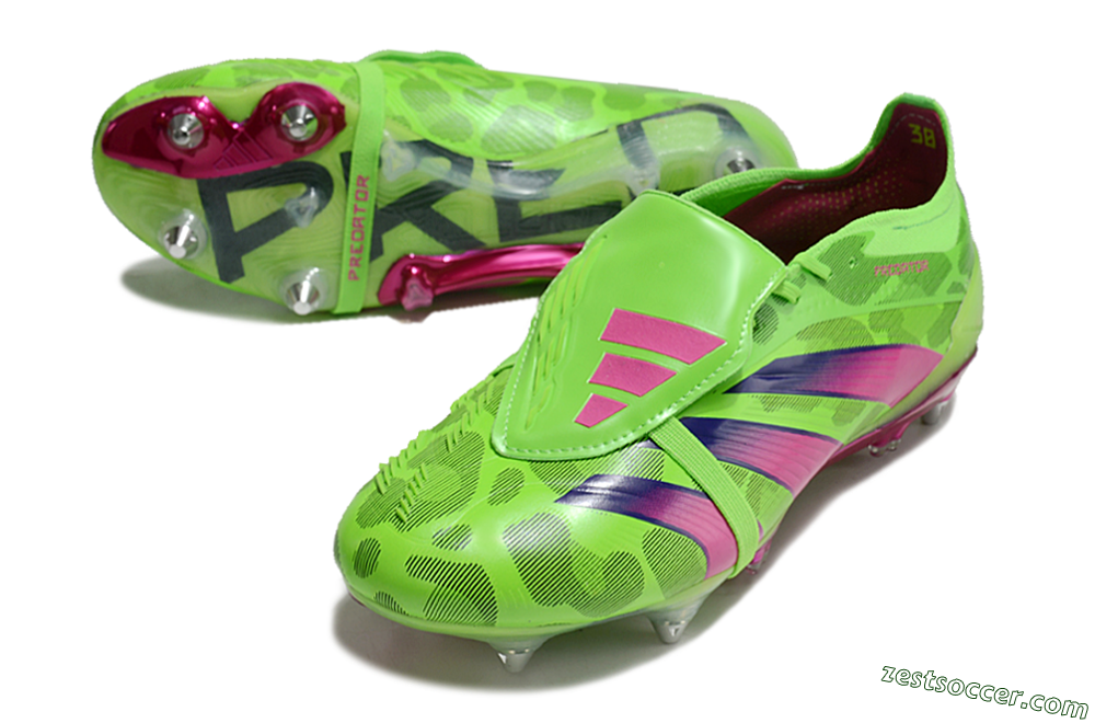 Adidas Predator Elite Foldover Tongue SG Low-Tops Soccer Cleats - Yellow/Purple/Pink 3