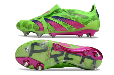 Adidas Predator Elite Foldover Tongue SG Low-Tops Soccer Cleats - Yellow/Purple/Pink