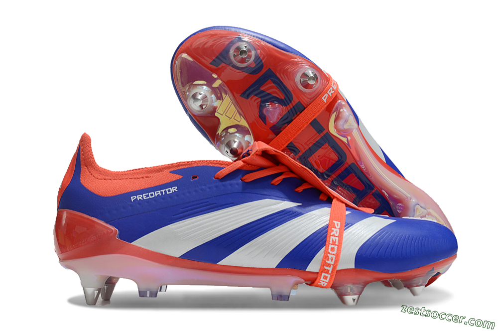 Adidas Predator Elite Foldover Tongue SG Low-Tops Soccer Cleats - Blue/White/Red 0
