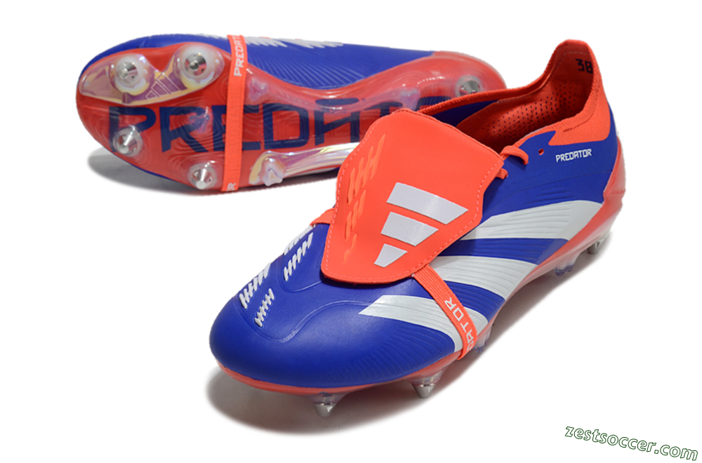 Adidas Predator Elite Foldover Tongue SG Low-Tops Soccer Cleats - Blue/White/Red 3