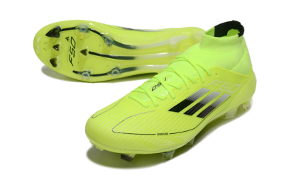 Adidas F50 Elite Mid FG High-Tops Soccer Cleats - Yellow/Blue/White