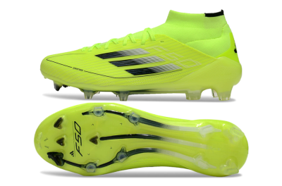 Adidas F50 Elite Mid FG High-Tops Soccer Cleats - Yellow/Blue/White