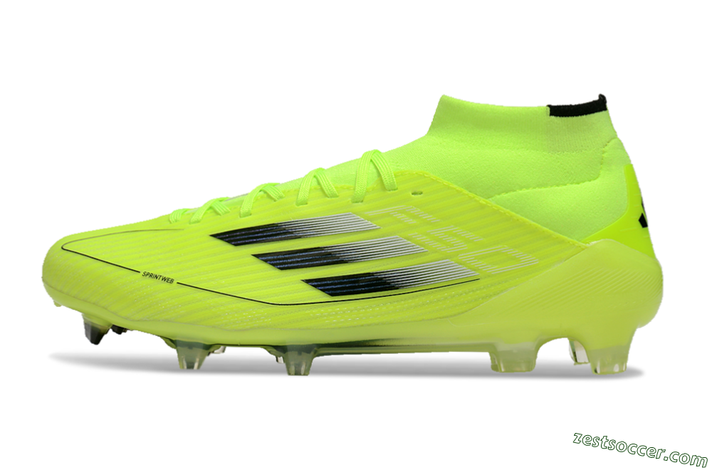 Adidas F50 Elite Mid FG High-Tops Soccer Cleats - Yellow/Blue/White 2