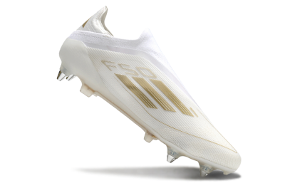 Adidas F50 Elite Laceless SG Low-Tops Soccer Cleats - White/Gold