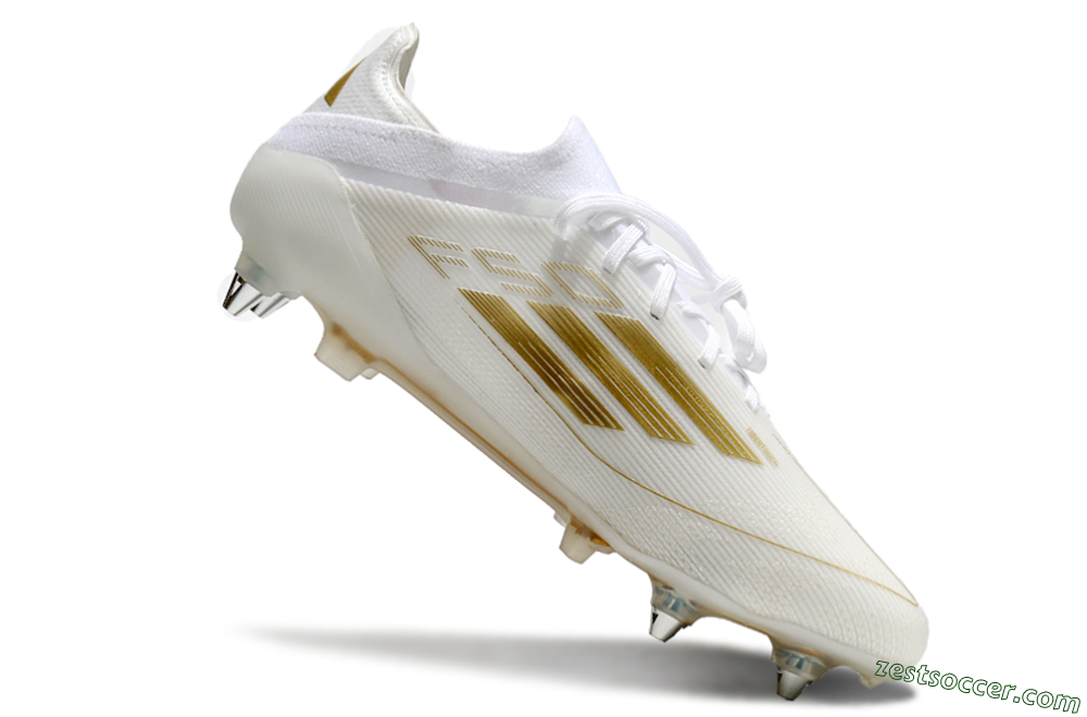 Adidas F50 Elite SG Low-Tops Soccer Cleats - White/Gold 4