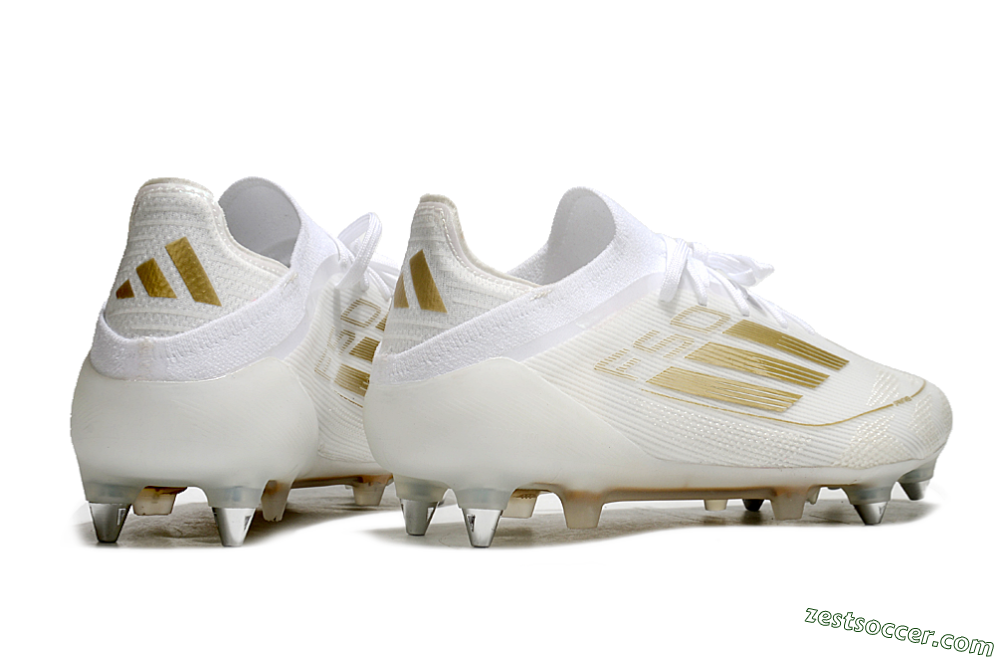Adidas F50 Elite SG Low-Tops Soccer Cleats - White/Gold 6