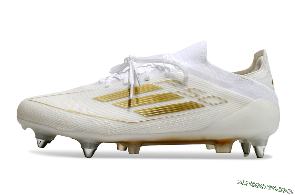Adidas F50 Elite SG Low-Tops Soccer Cleats - White/Gold 2