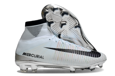 Nike Zoom Superfly 5 Elite FG High-Tops Soccer Cleats - Blue/Black/Rainbow