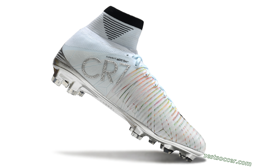 Nike Zoom Superfly 5 Elite FG High-Tops Soccer Cleats - Blue/Black/Rainbow 4