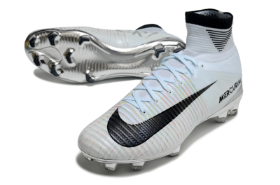 Nike Zoom Superfly 5 Elite FG High-Tops Soccer Cleats - Blue/Black/Rainbow