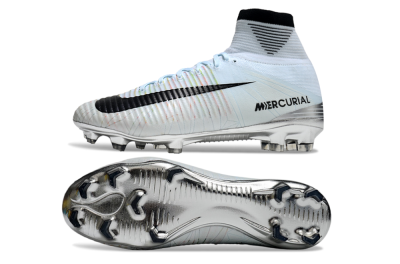 Nike Zoom Superfly 5 Elite FG High-Tops Soccer Cleats - Blue/Black/Rainbow