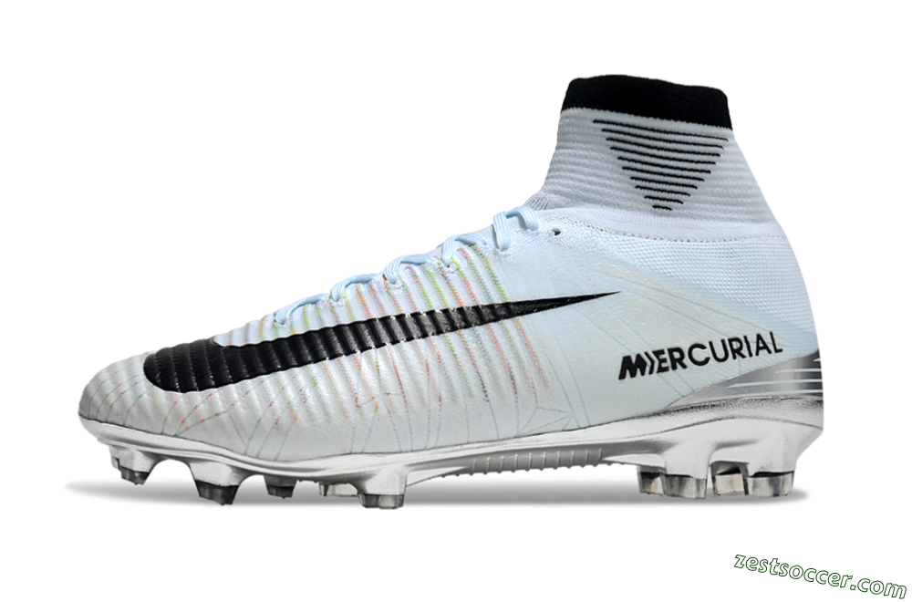 Nike Zoom Superfly 5 Elite FG High-Tops Soccer Cleats - Blue/Black/Rainbow 2