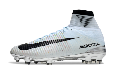 Nike Zoom Superfly 5 Elite FG High-Tops Soccer Cleats - Blue/Black/Rainbow