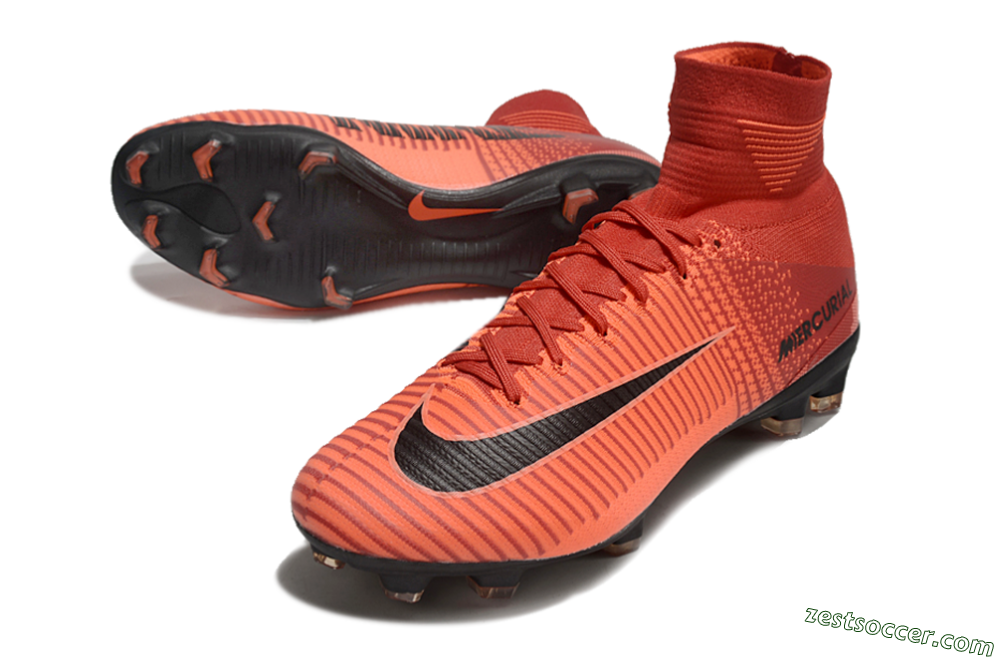 Nike Zoom Superfly 5 Elite FG High-Tops Soccer Cleats - Red/Black 3