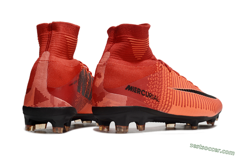 Nike Zoom Superfly 5 Elite FG High-Tops Soccer Cleats - Red/Black 6