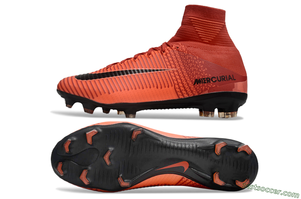 Nike Zoom Superfly 5 Elite FG High-Tops Soccer Cleats - Red/Black 1