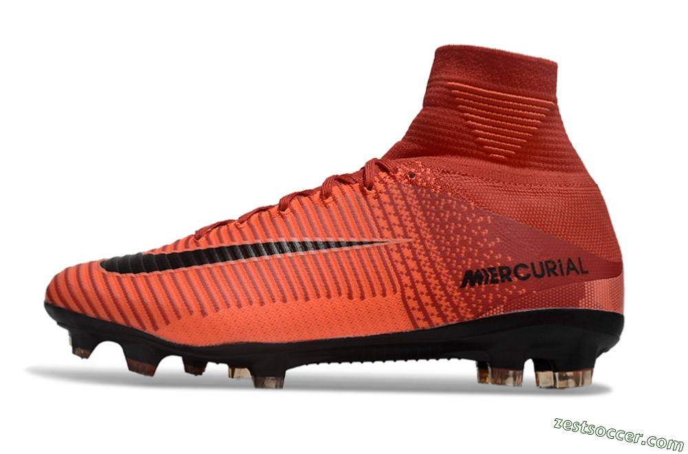 Nike Zoom Superfly 5 Elite FG High-Tops Soccer Cleats - Red/Black 2
